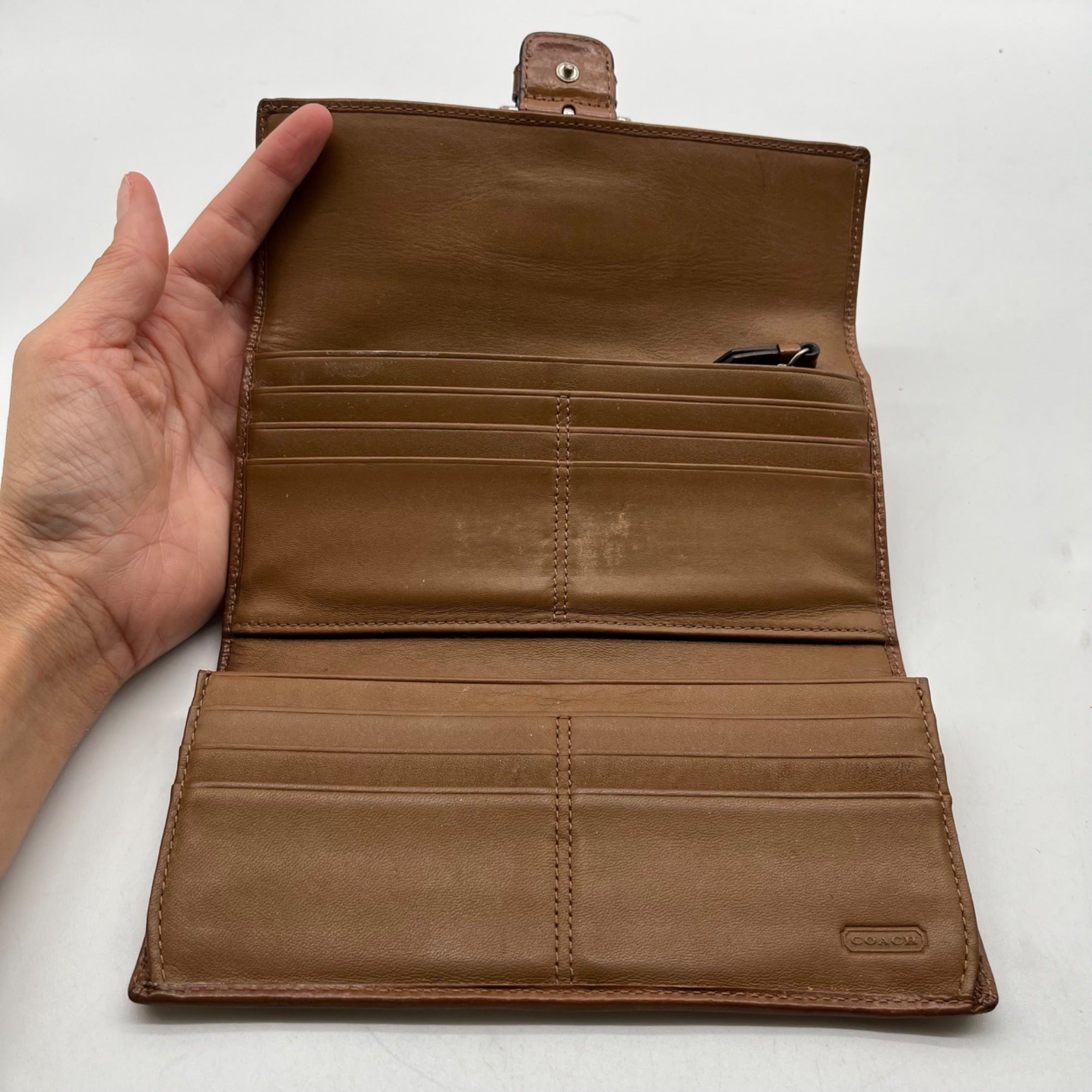 Coach Vintage Signature Soho Buckle Trifold Wallet
