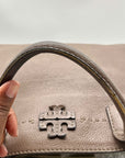 Tory Burch Brown Pebbled Leather Satchel Bag