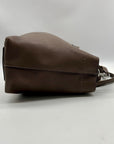 Tory Burch Brown Pebbled Leather Satchel Bag