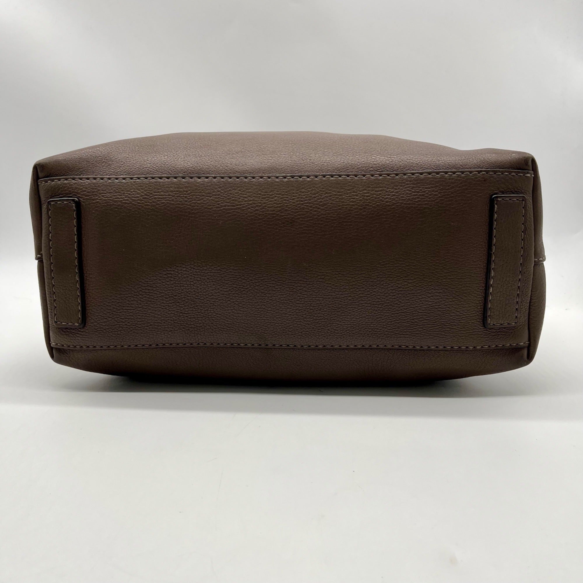 Tory Burch Brown Pebbled Leather Satchel Bag