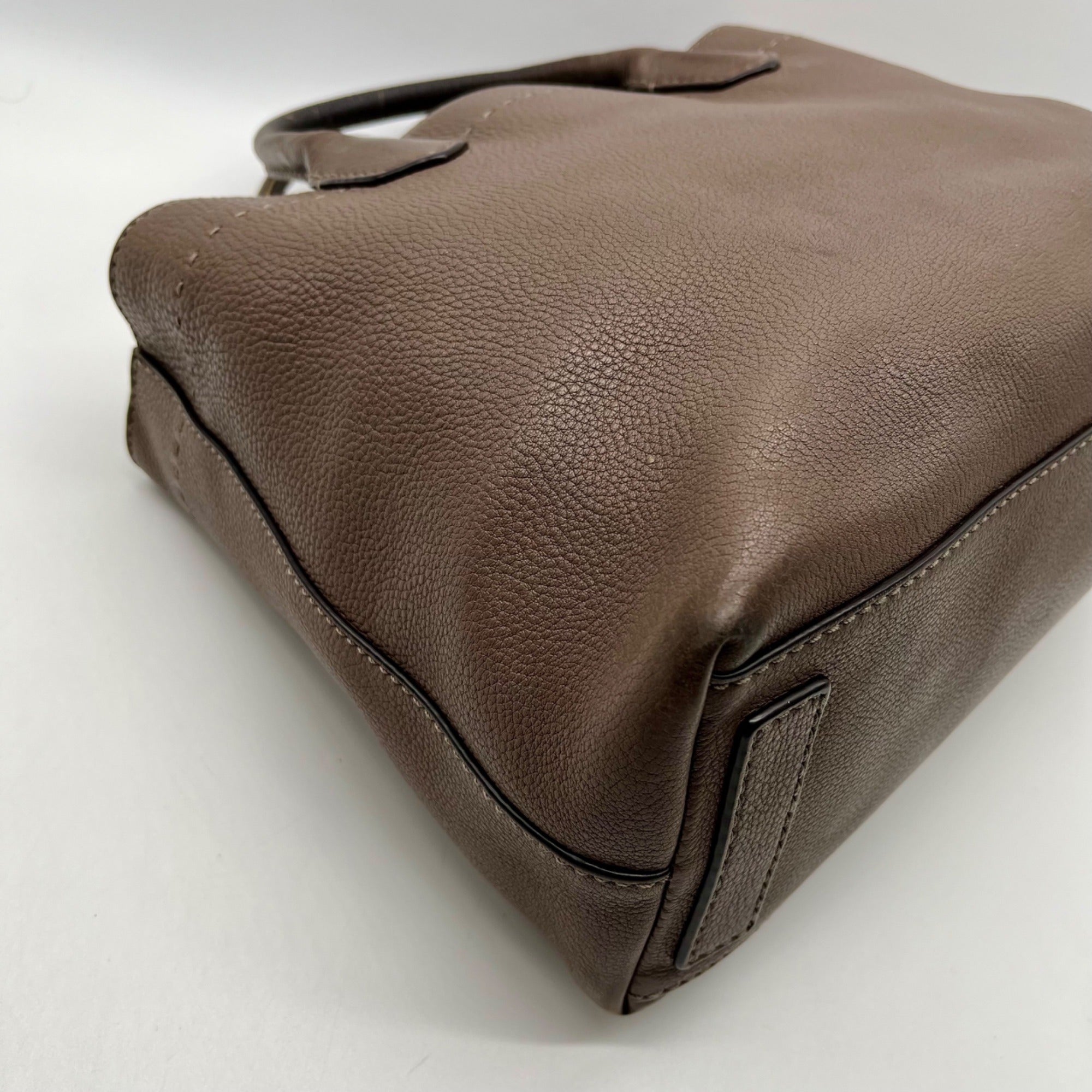 Tory Burch Brown Pebbled Leather Satchel Bag