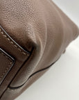 Tory Burch Brown Pebbled Leather Satchel Bag
