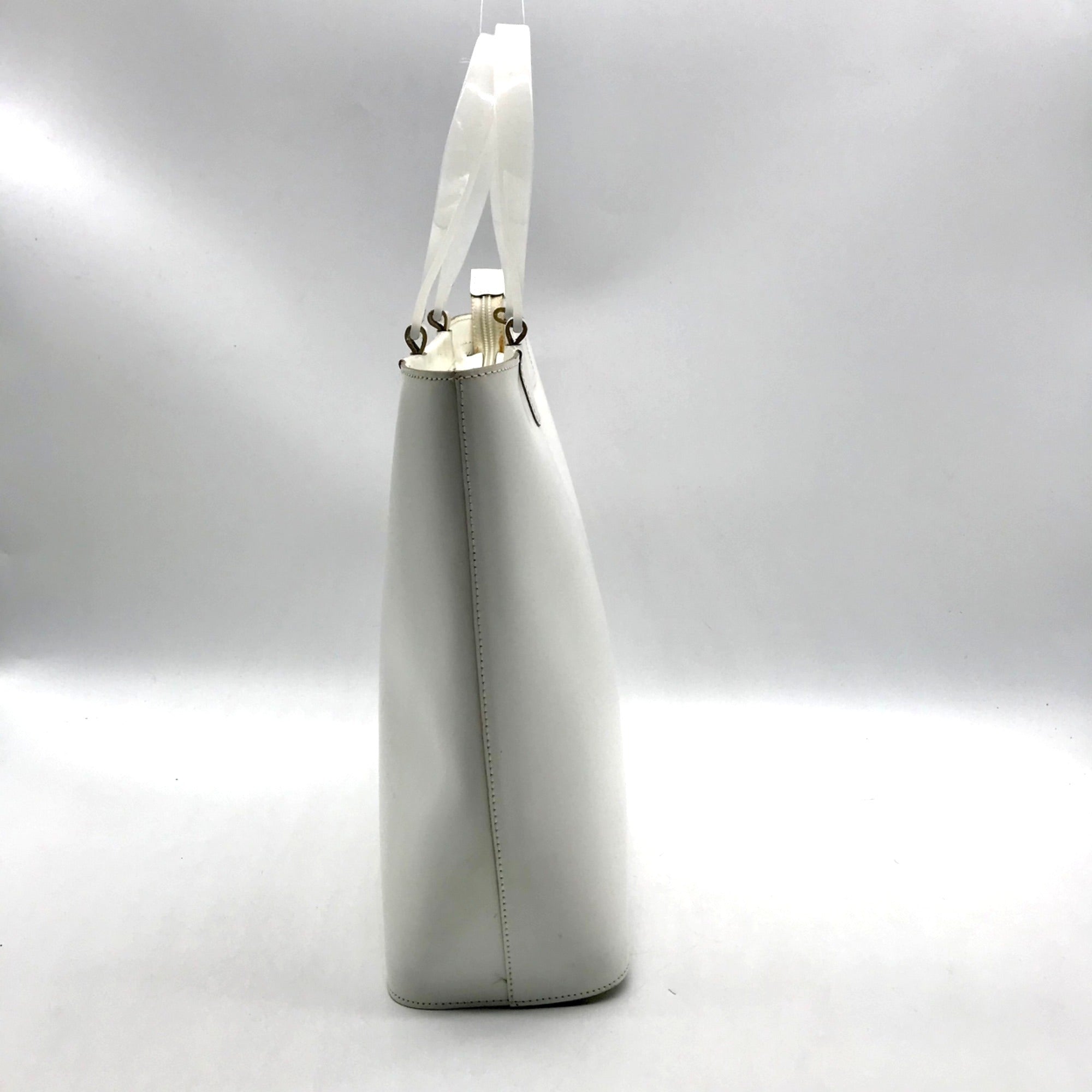 Lamarthe Cream Leather Minimalist Tote Bag