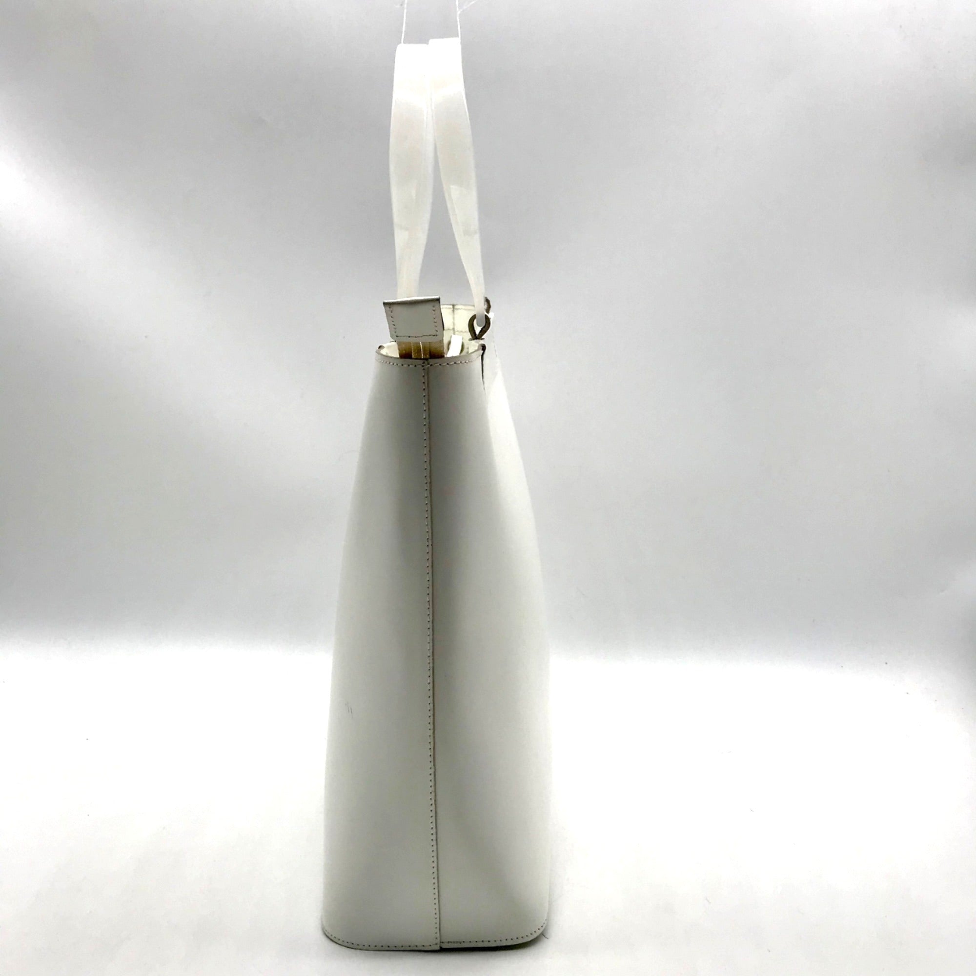 Lamarthe Cream Leather Minimalist Tote Bag
