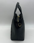London Fog Black Faux Leather Studded Satchel Bag