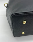 London Fog Black Faux Leather Studded Satchel Bag