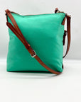 Dooney & Bourke Teal Nylon Double Zip Crossbody Bag