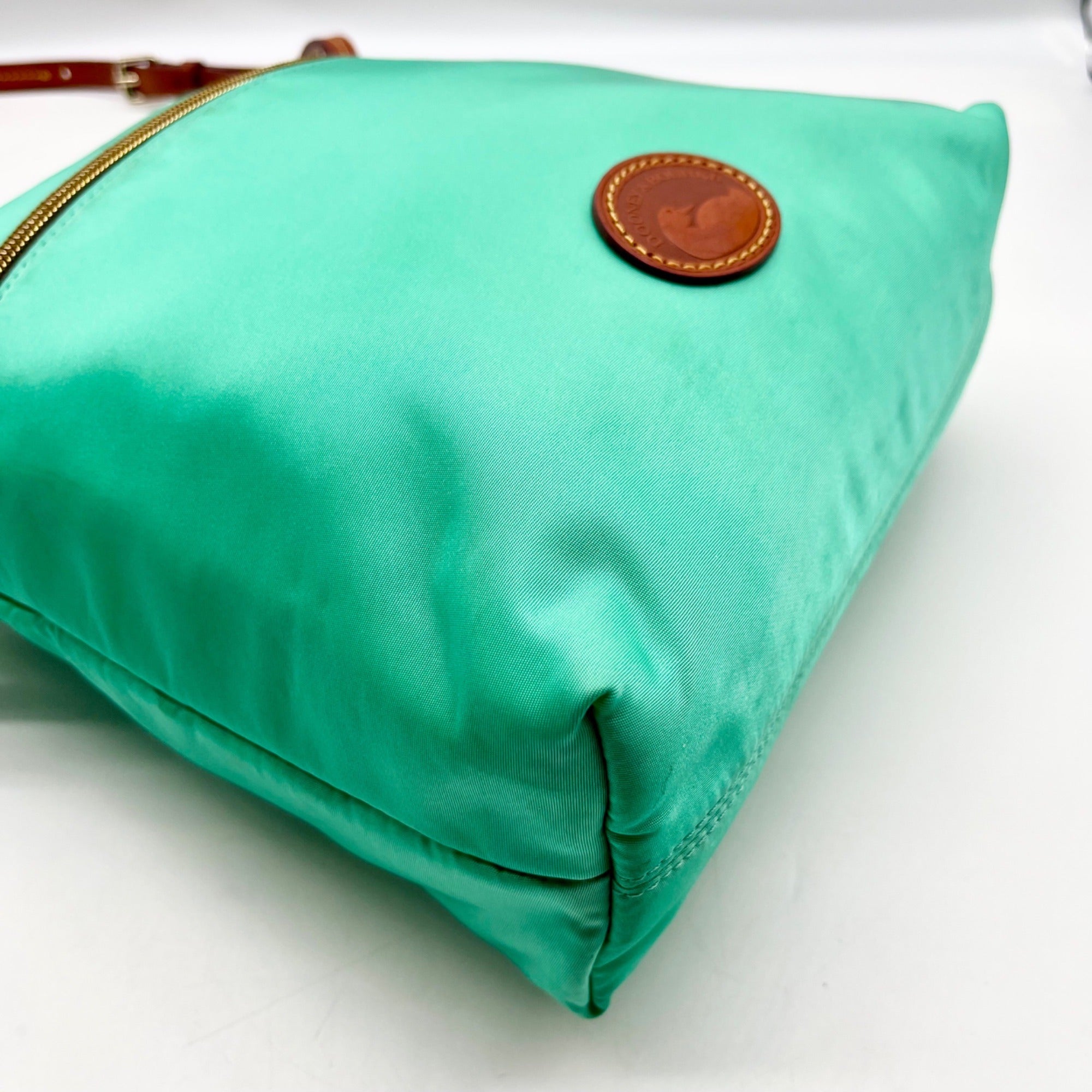 Dooney &amp; Bourke Teal Nylon Double Zip Crossbody Bag