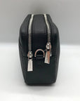 Michael Kors Black Coated Canvas Double Zip Bryant Chain Camera Crossbody