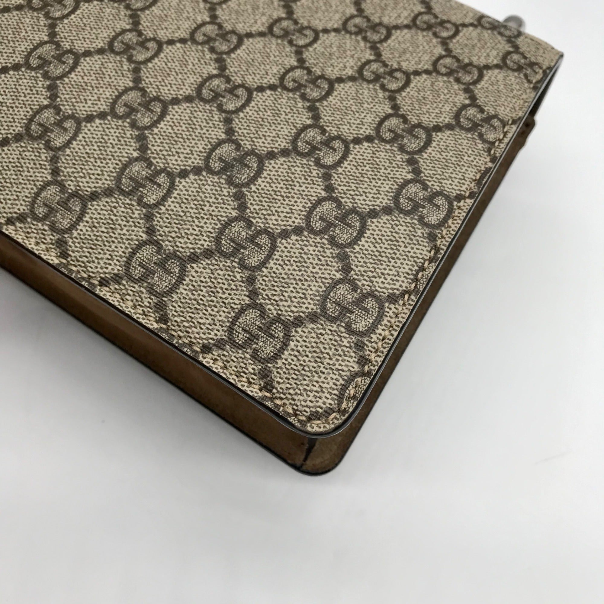 Gucci Beige And Ebony Canvas GG Supreme Mini Dionysus Shoulder Bag