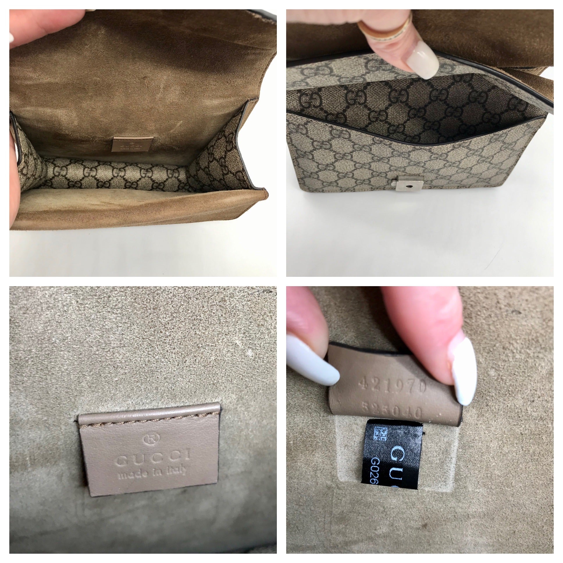 Gucci Beige And Ebony Canvas GG Supreme Mini Dionysus Shoulder Bag