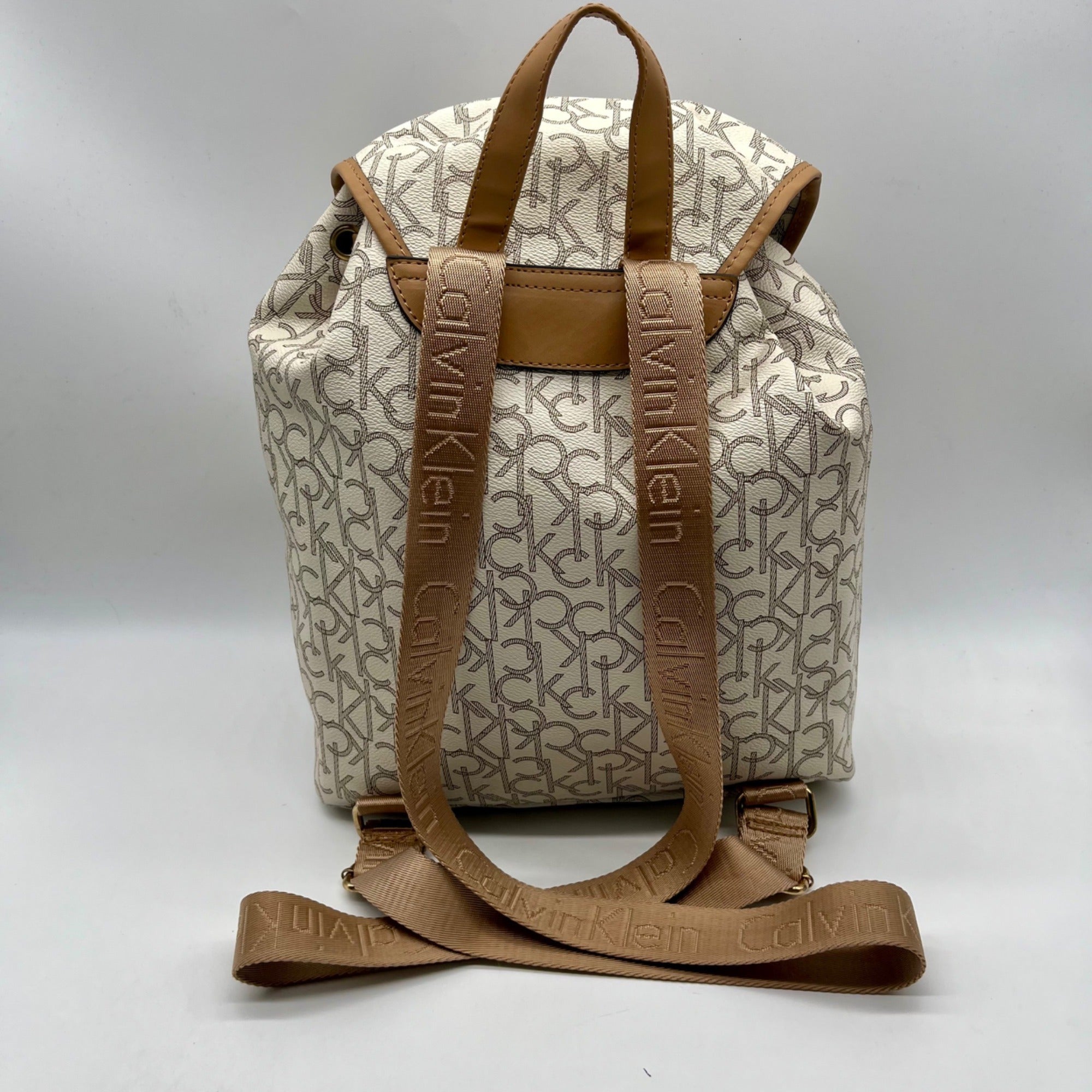 Calvin Klein White Hudson Monogram Backpack