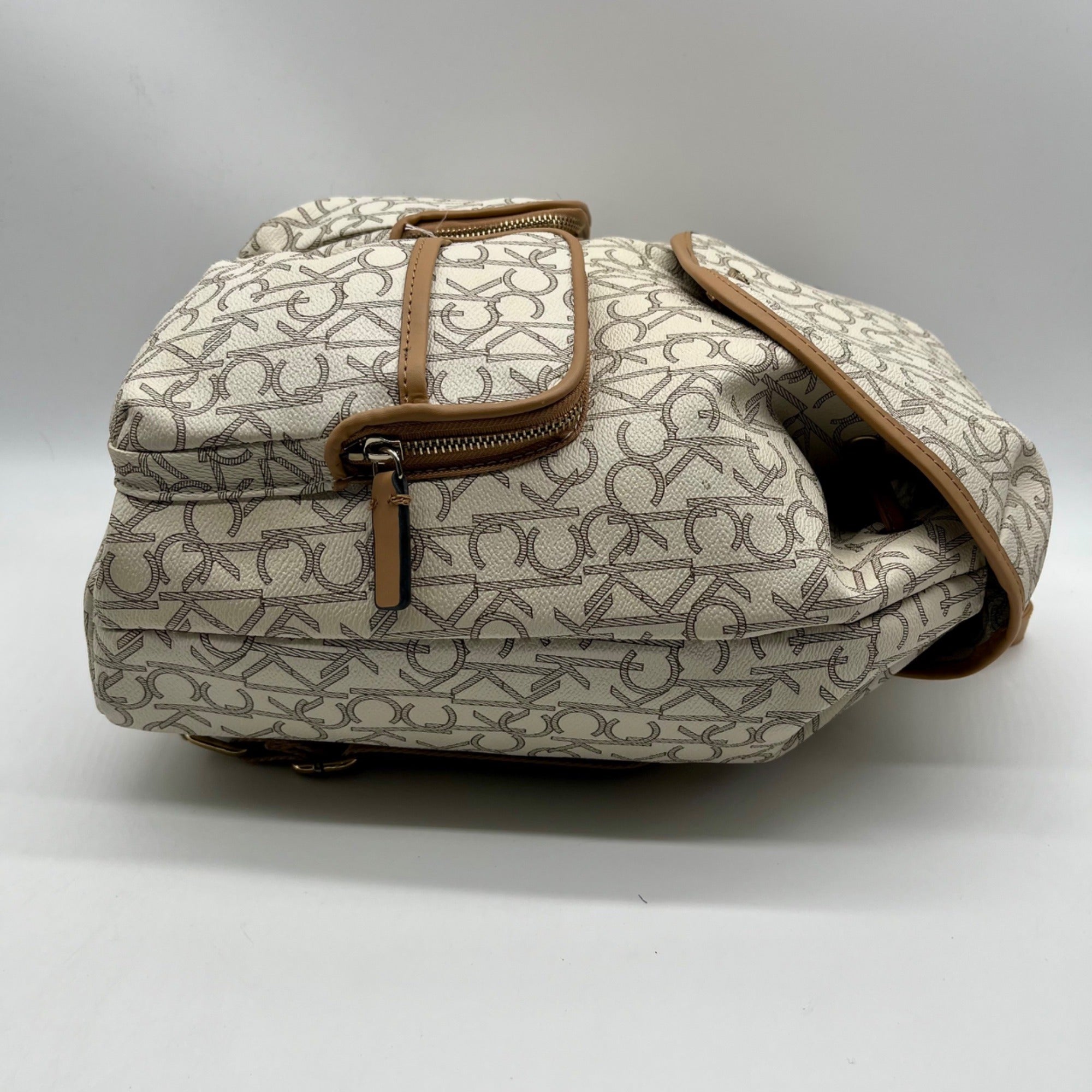 Calvin Klein White Hudson Monogram Backpack