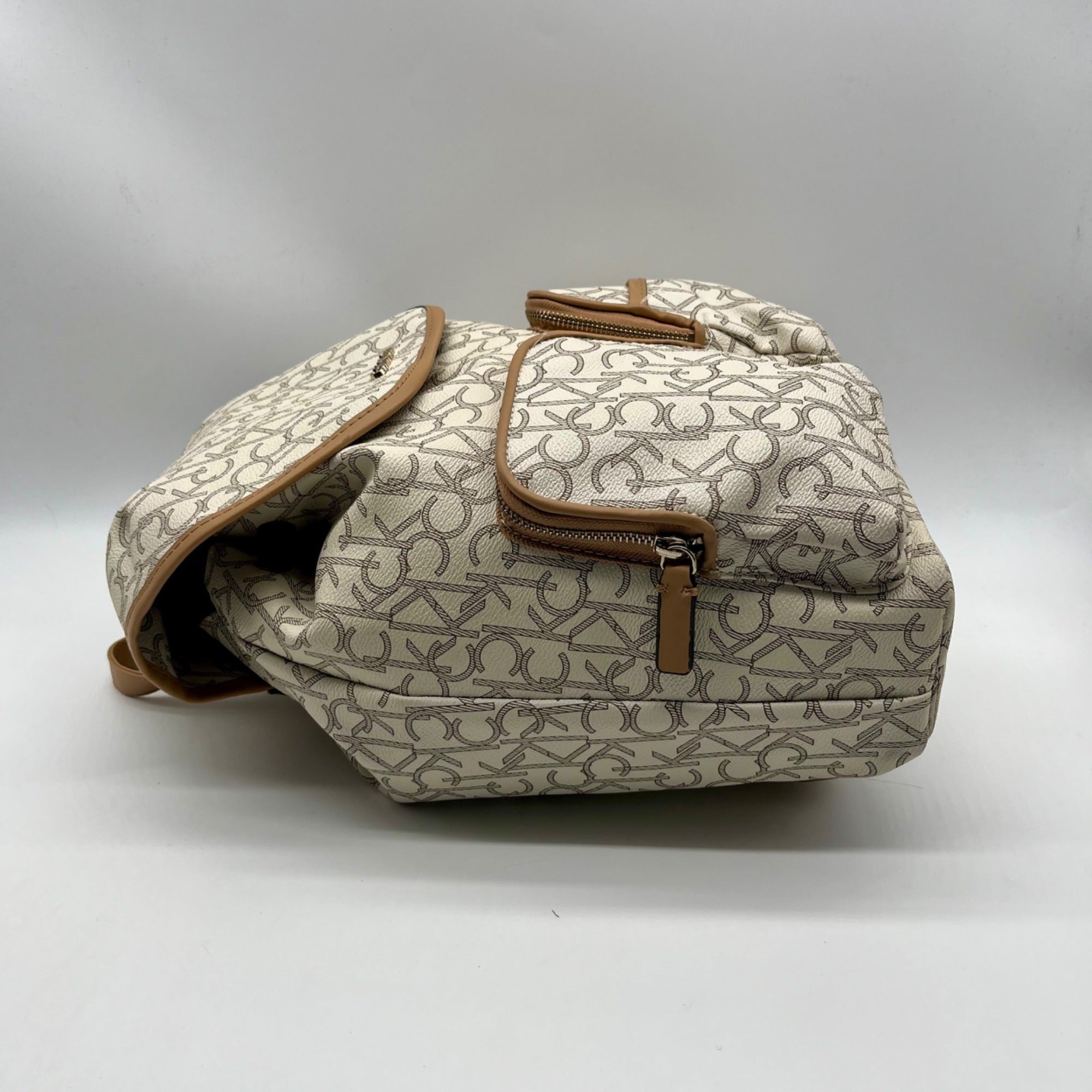 Calvin Klein White Hudson Monogram Backpack