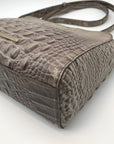 Brahmin Sand Dune Croc Embossed Leather Carrie Crossbody  Bag