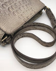 Brahmin Sand Dune Croc Embossed Leather Carrie Crossbody  Bag