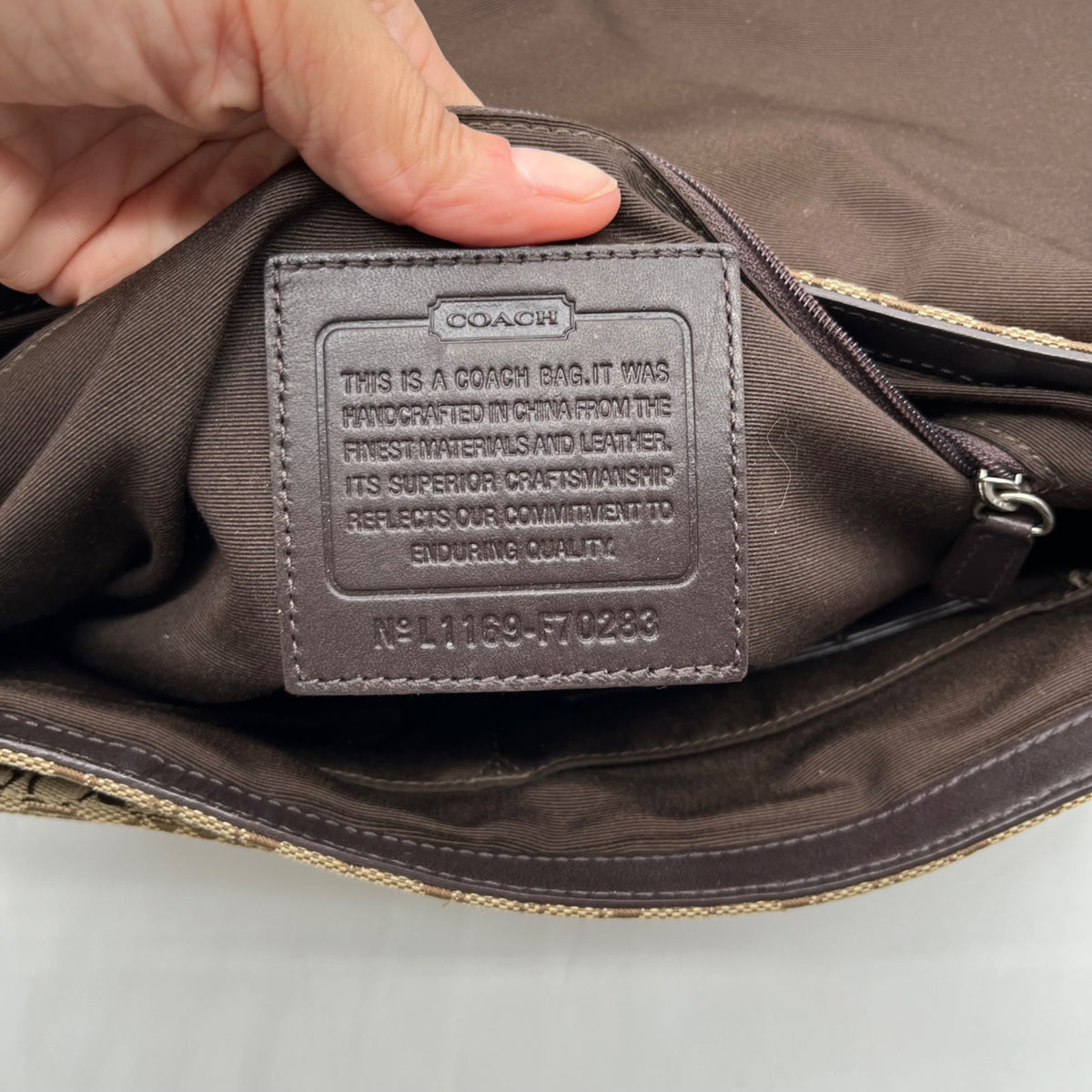 Coach Tan Signature Jacquard Messenger Bag F70283