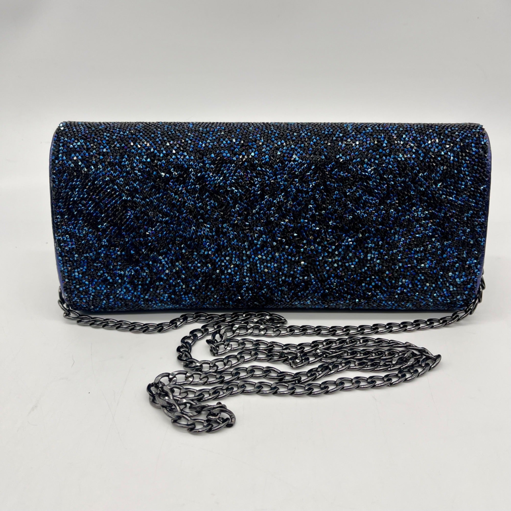 MMS Brands Blue Glitter Fabric Clutch Bag