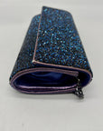 MMS Brands Blue Glitter Fabric Clutch Bag