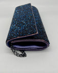 MMS Brands Blue Glitter Fabric Clutch Bag