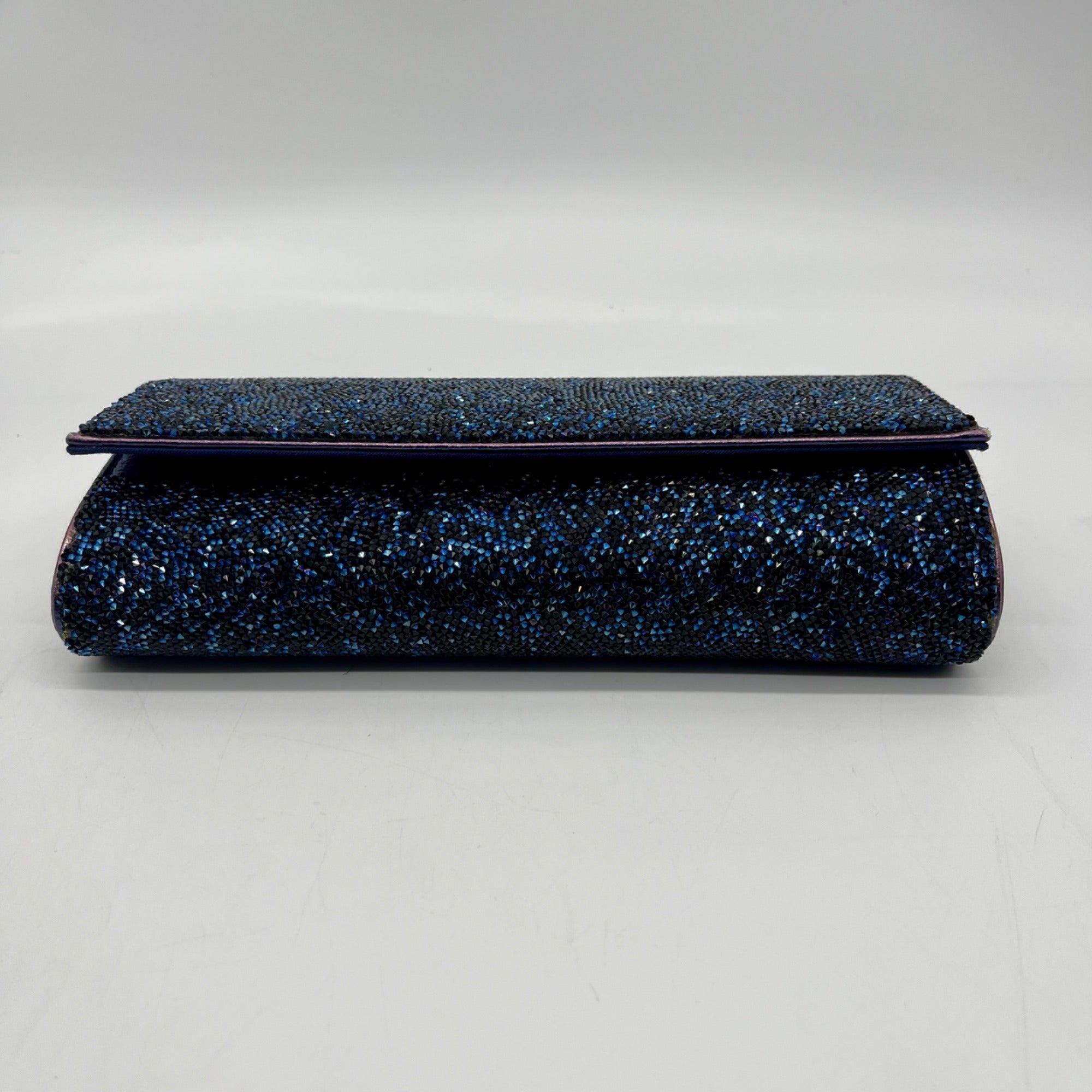 MMS Brands Blue Glitter Fabric Clutch Bag