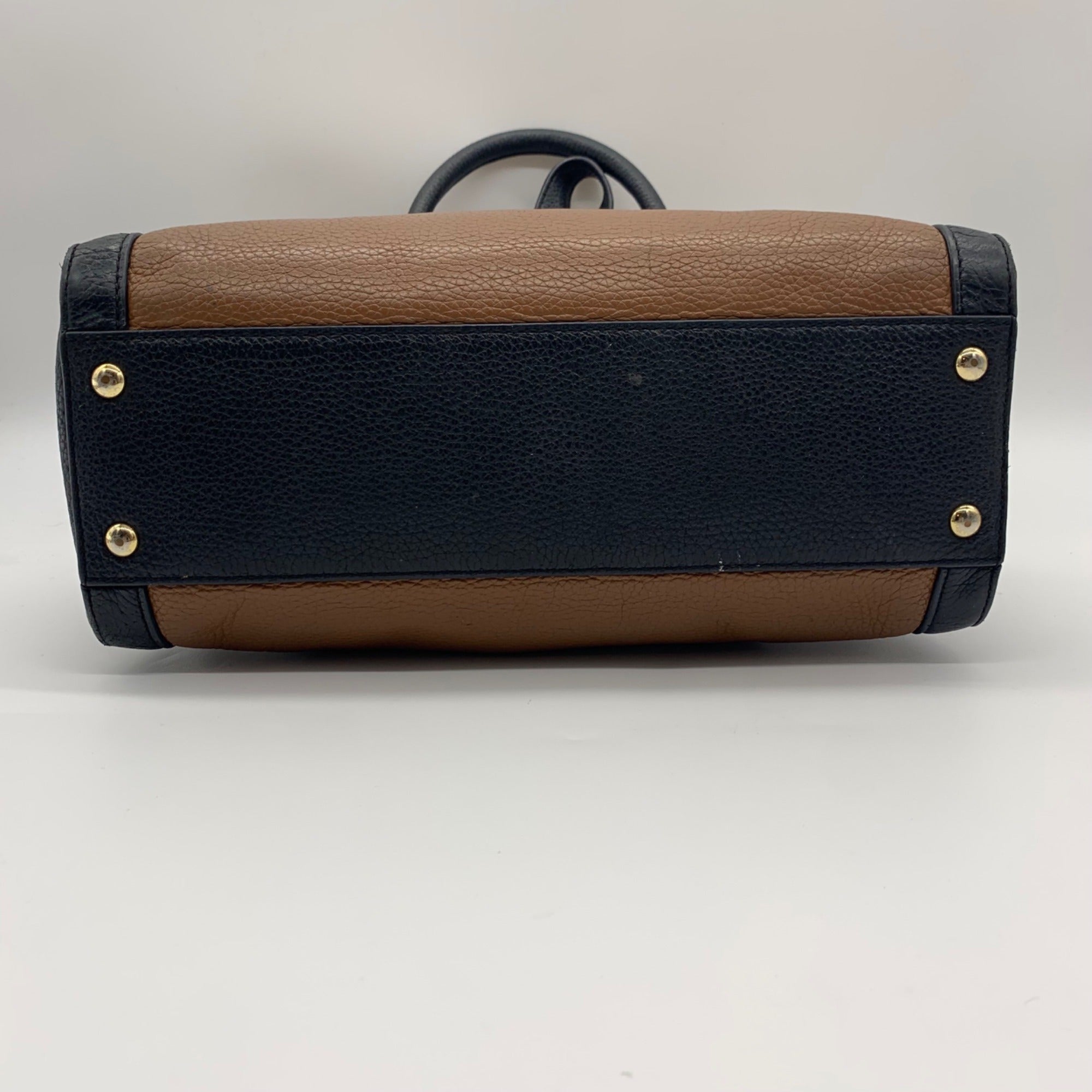 Michael Kors Hamilton Frame Black &amp; Brown Satchel Bag