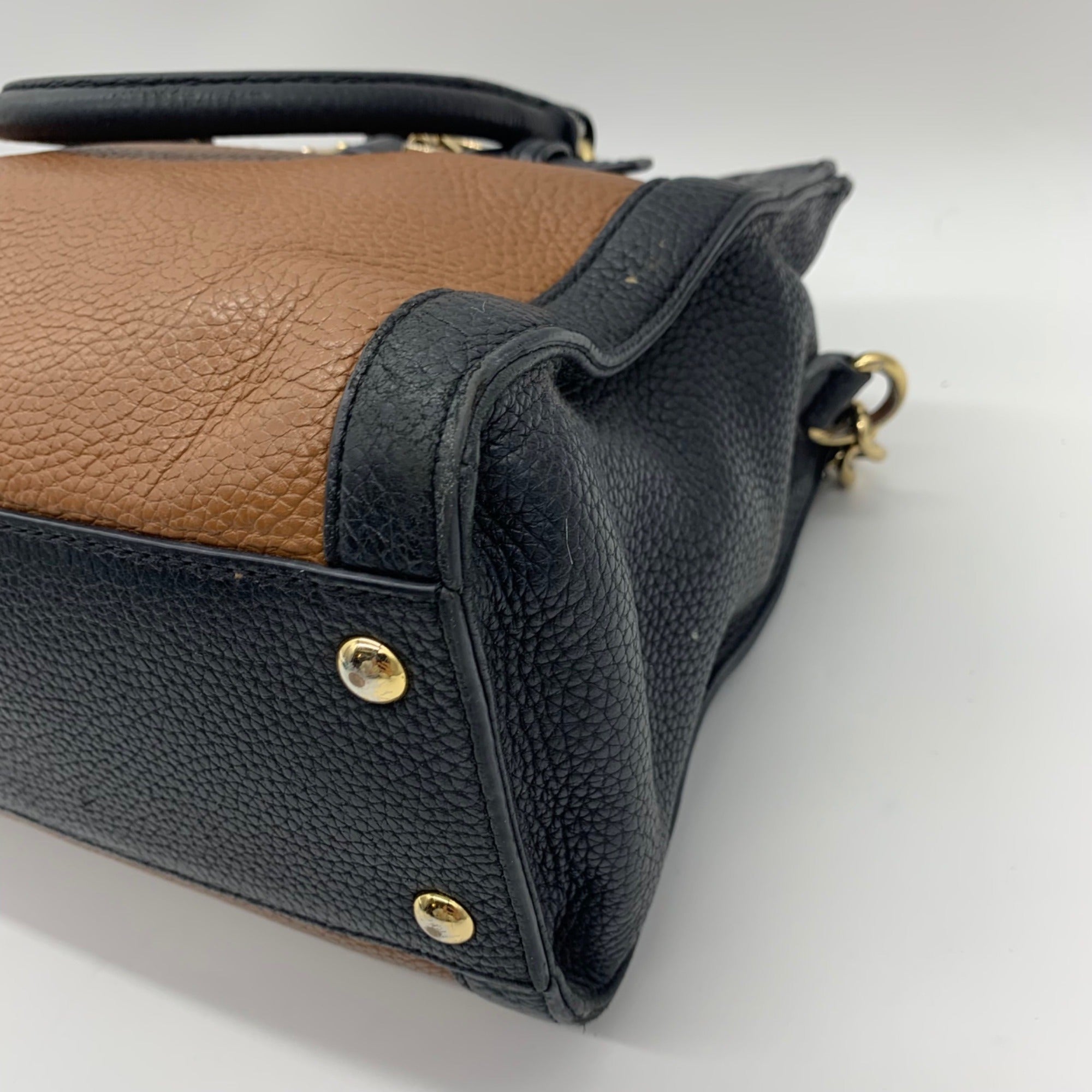 Michael Kors Hamilton Frame Black &amp; Brown Satchel Bag