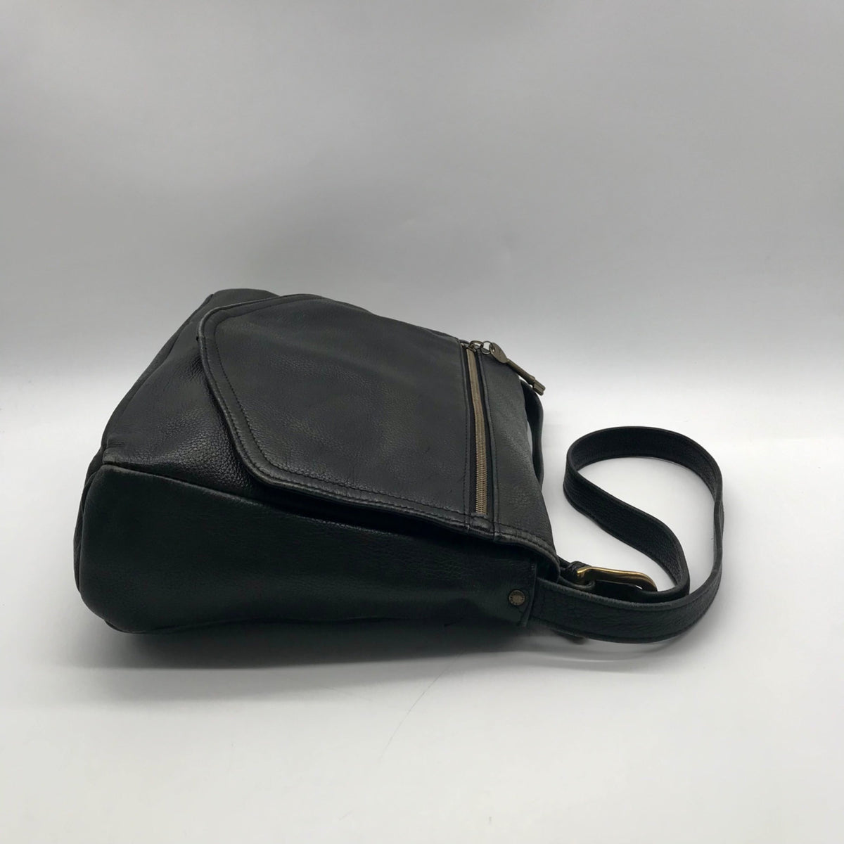 Fossil Black Pebbled Leather Shoulder Bag