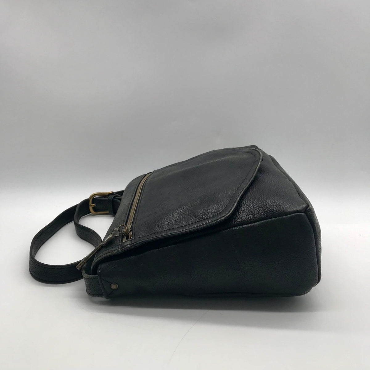 Fossil Black Pebbled Leather Shoulder Bag