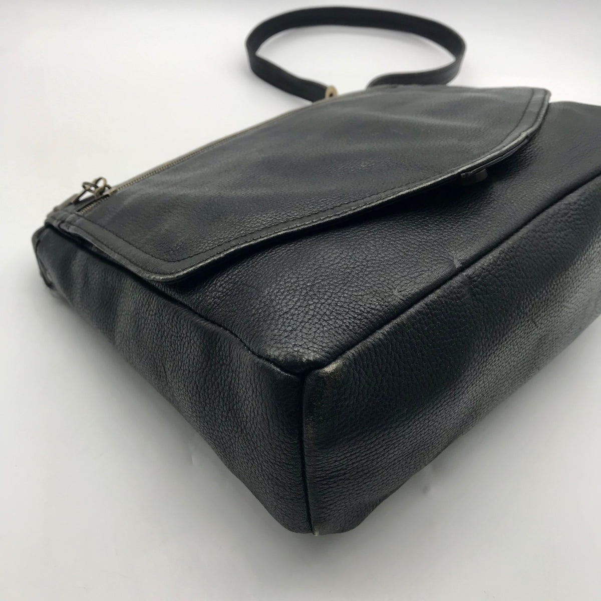 Fossil Black Pebbled Leather Shoulder Bag
