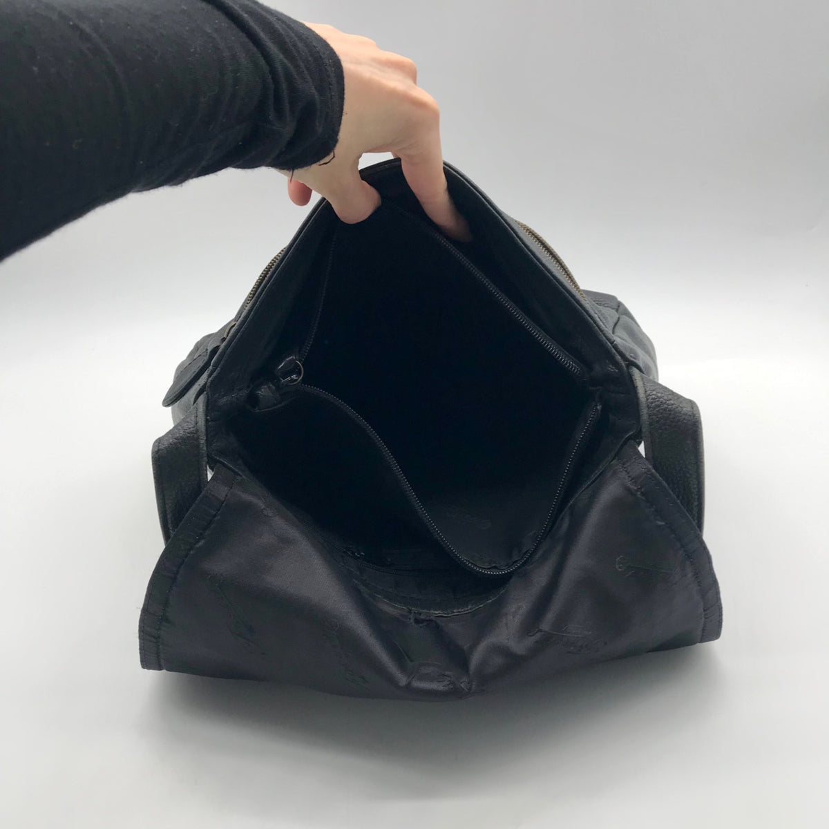 Fossil Black Pebbled Leather Shoulder Bag