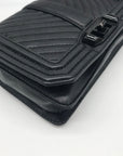 Rebecca Minkoff Black Quilted Leather Chevron Love Crossbody