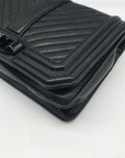 Rebecca Minkoff Black Quilted Leather Chevron Love Crossbody