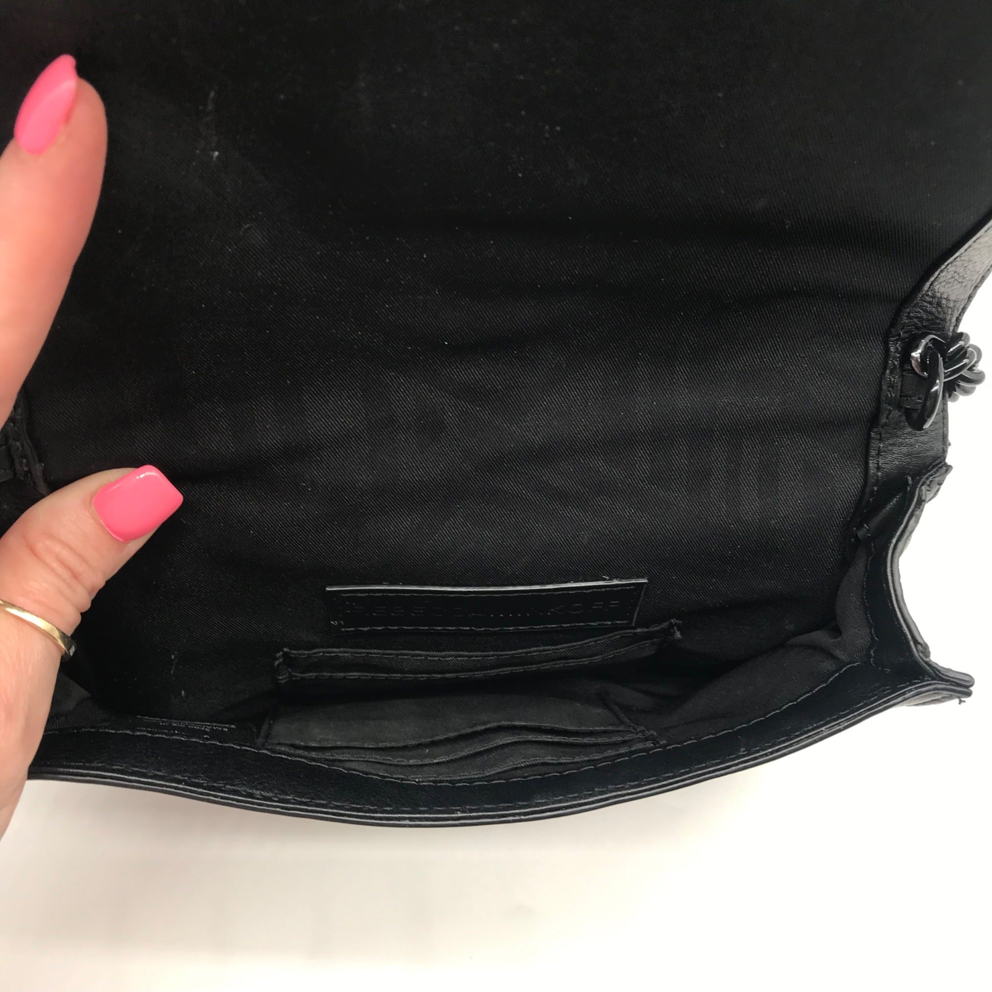 Rebecca Minkoff Black Quilted Leather Chevron Love Crossbody
