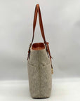Michael Kors Vanilla And Brown Monogram Coated Canvas Bedford Tote Bag