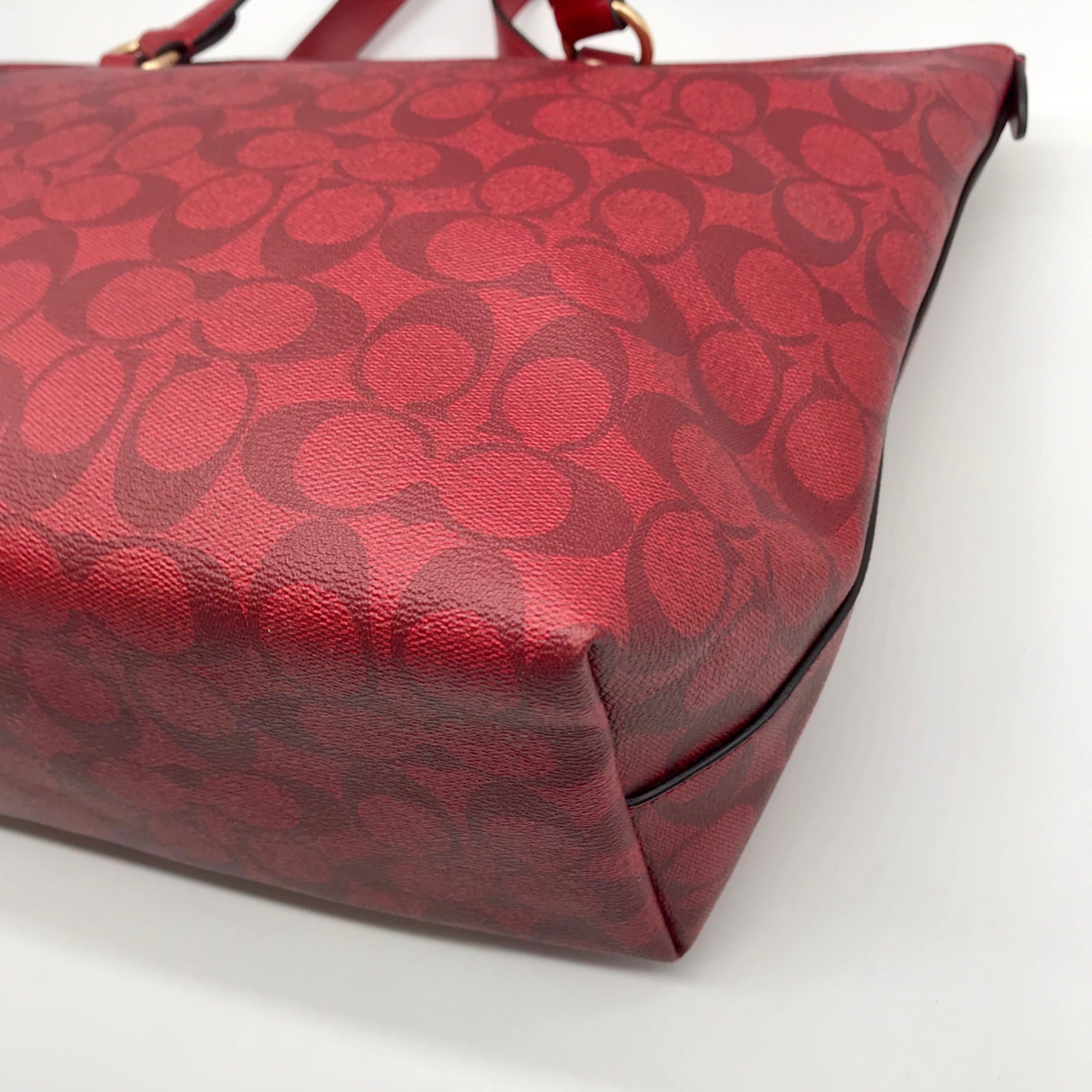 Coach Red Leather Gallery Tote Bag F79609