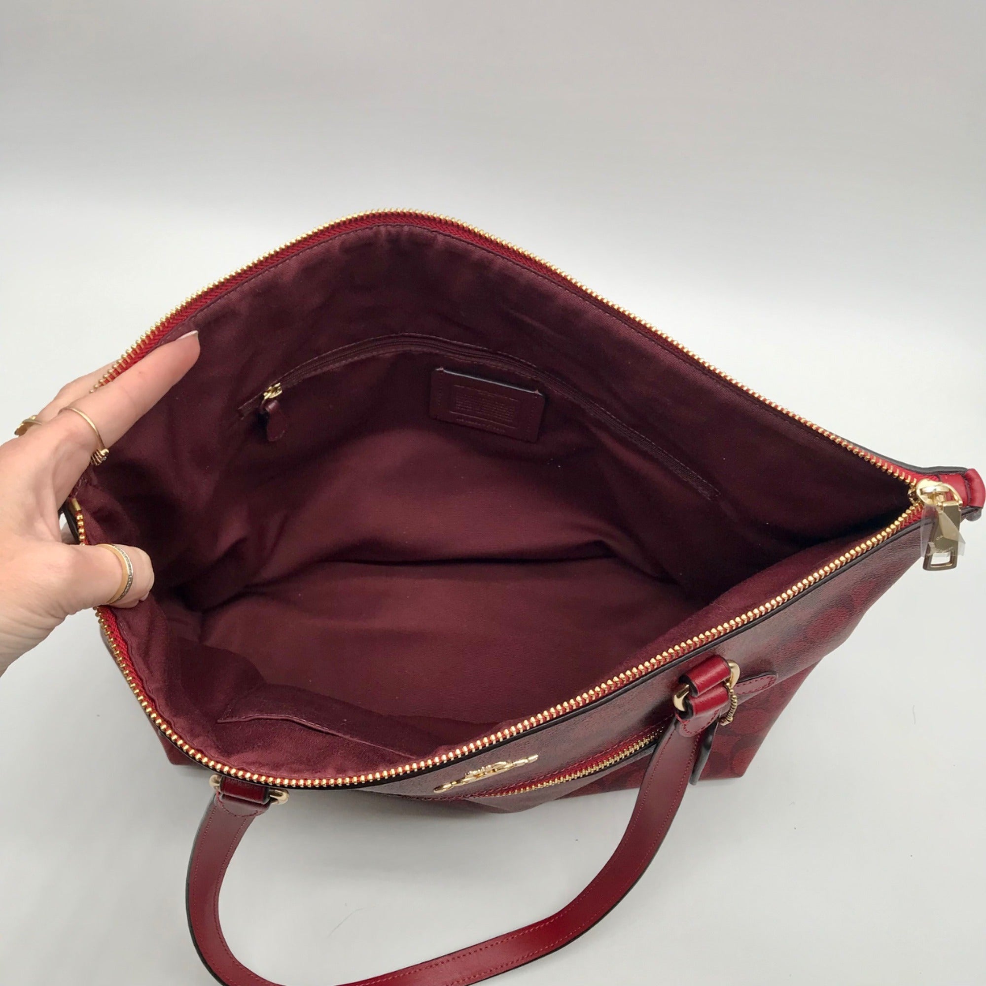 Coach Red Leather Gallery Tote Bag F79609