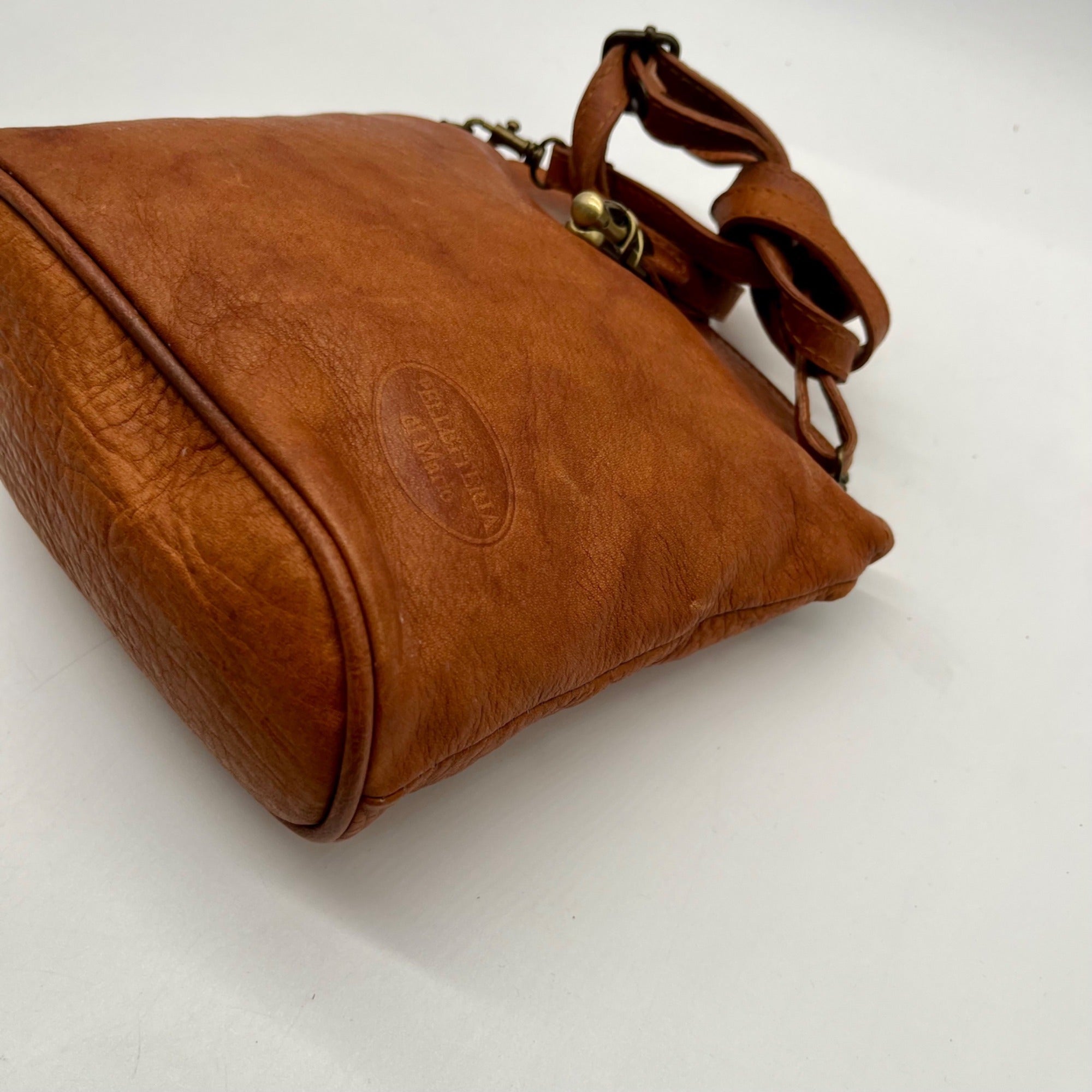 Pelletteria Di Mario Brown Leather Crossbody Bag