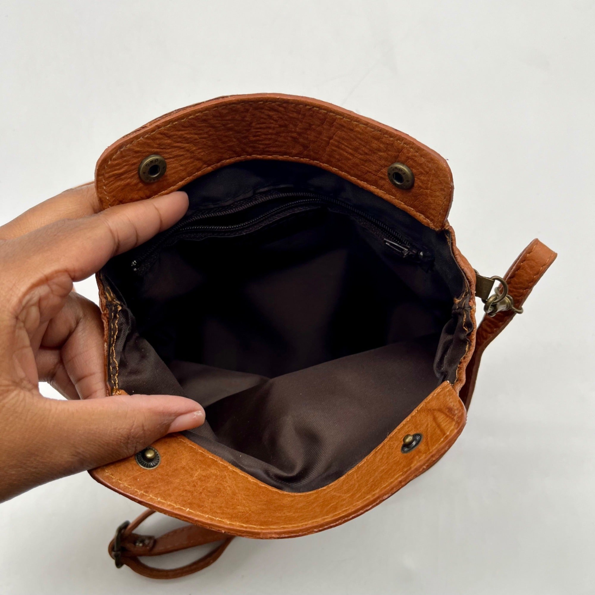Pelletteria Di Mario Brown Leather Crossbody Bag