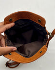 Pelletteria Di Mario Brown Leather Crossbody Bag