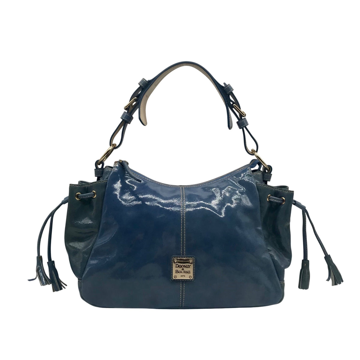 Dooney &amp; Bourke Sky Blue Patent Leather 1975 Collection Shoulder Bag