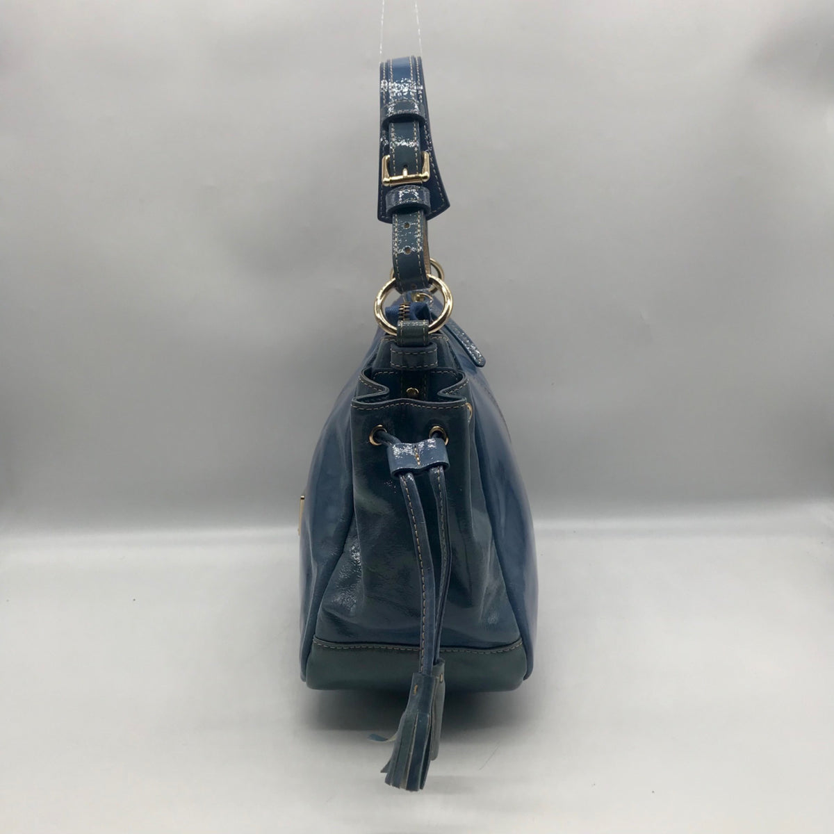 Dooney &amp; Bourke Sky Blue Patent Leather 1975 Collection Shoulder Bag