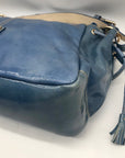 Dooney & Bourke Sky Blue Patent Leather 1975 Collection Shoulder Bag