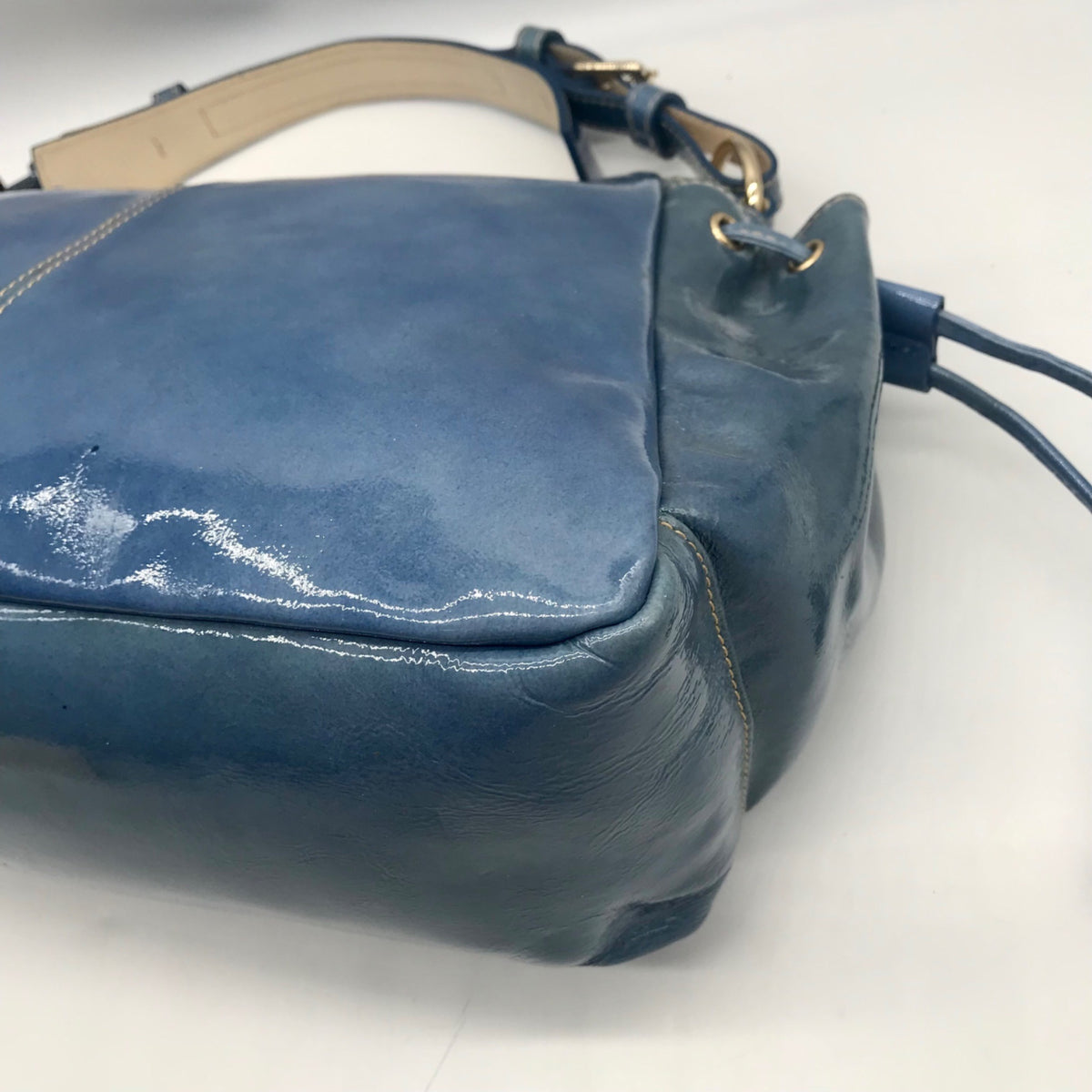 Dooney &amp; Bourke Sky Blue Patent Leather 1975 Collection Shoulder Bag