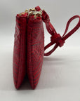Brahim Red Croc-Embossed Leather Crossbody
