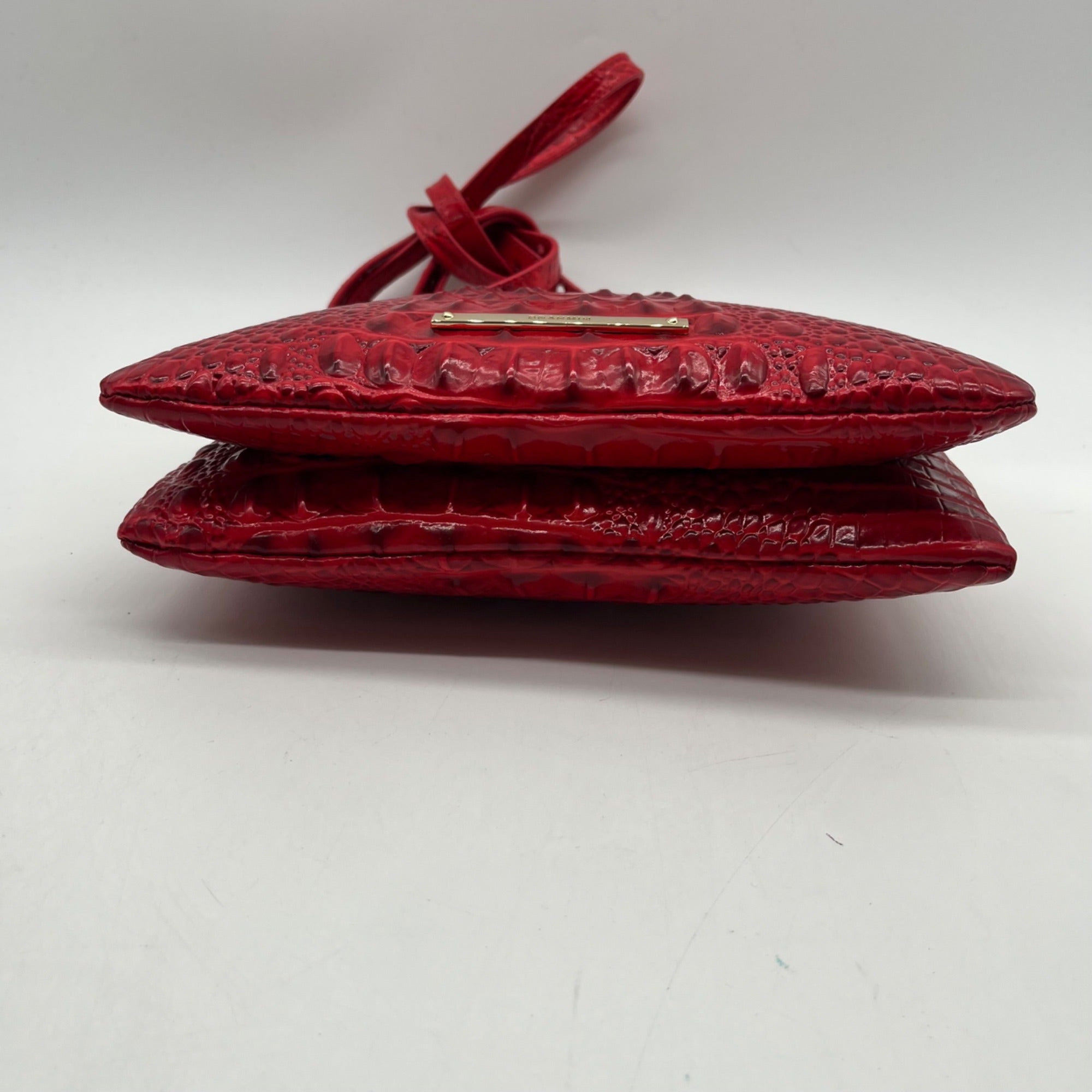 Brahim Red Croc-Embossed Leather Crossbody