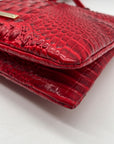 Brahim Red Croc-Embossed Leather Crossbody