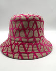 Valentino Garavani Naturale Pink Toile Iconographe Bucket Hat- NWT