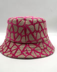 Valentino Garavani Naturale Pink Toile Iconographe Bucket Hat- NWT