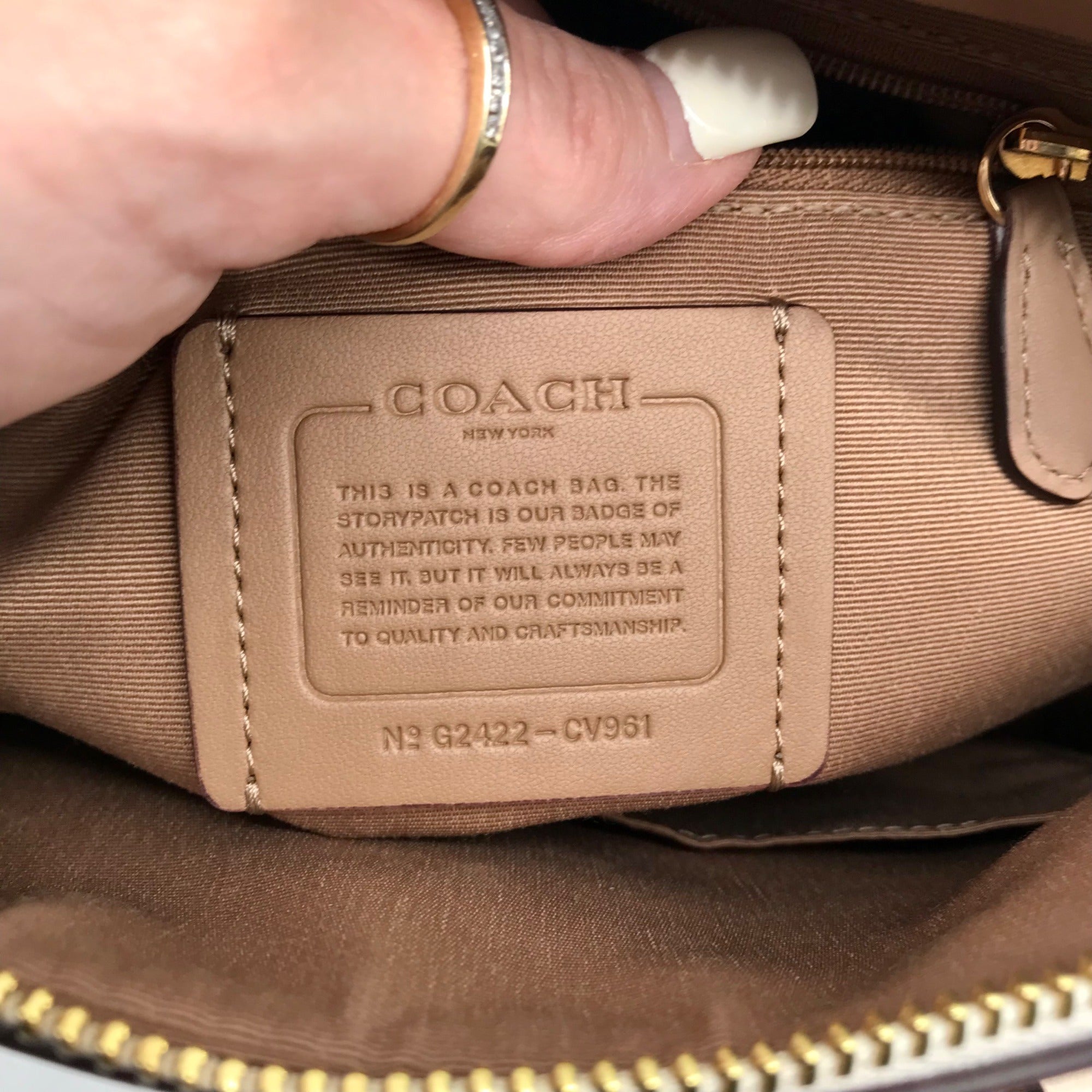 Coach Sand And Chalk Rowan Crossbody Convertible Satchel Bag 62422-CV961
